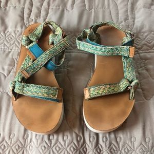 Teva multicolor pastel platform wedge sandals